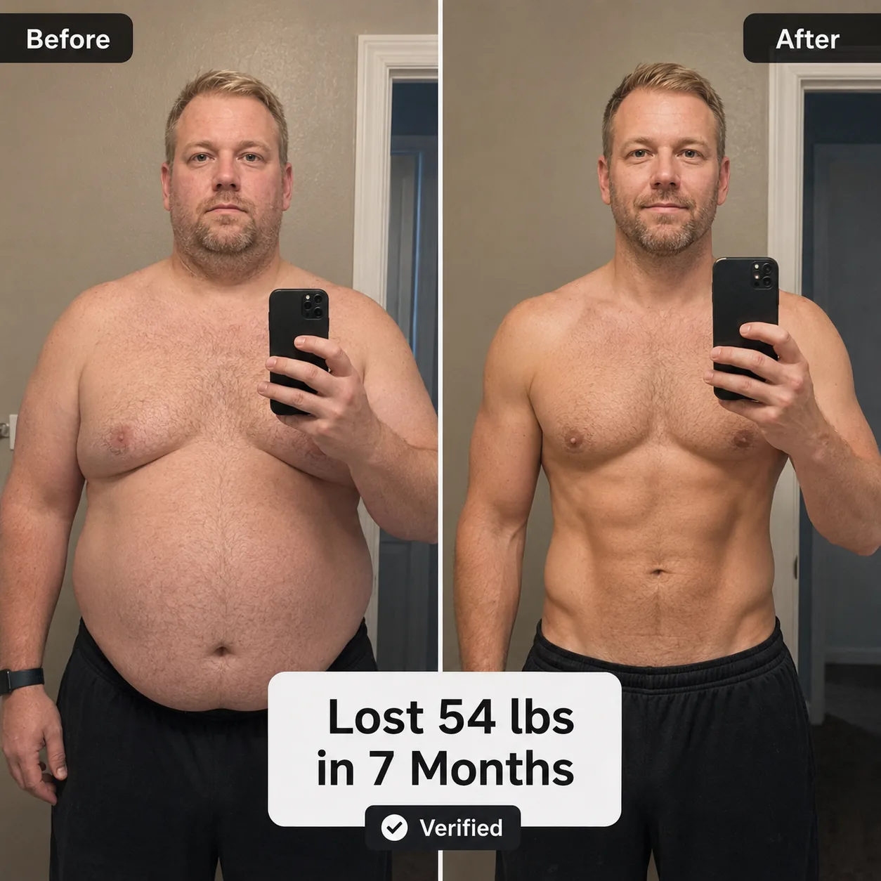 Patient lost 54 lbs in 7 months